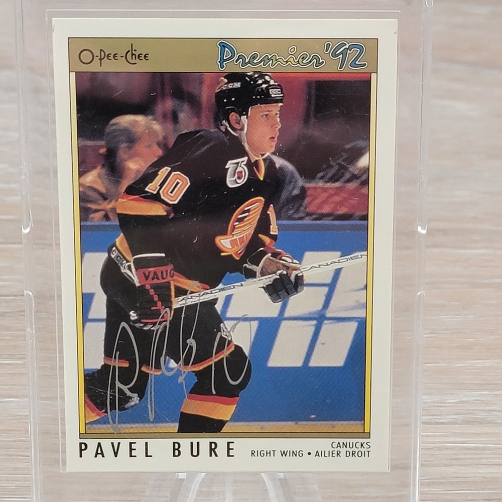 1992 O Pee Chee Premier Pavel Bure RC Rookie Card Vancouver Canucks Signed